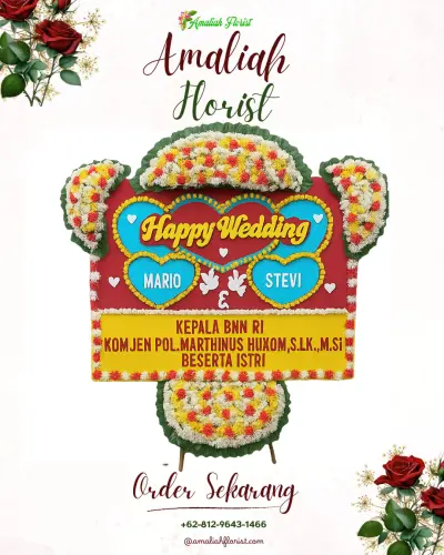 Karangan Papan Bunga Pernikahan di Wlahar